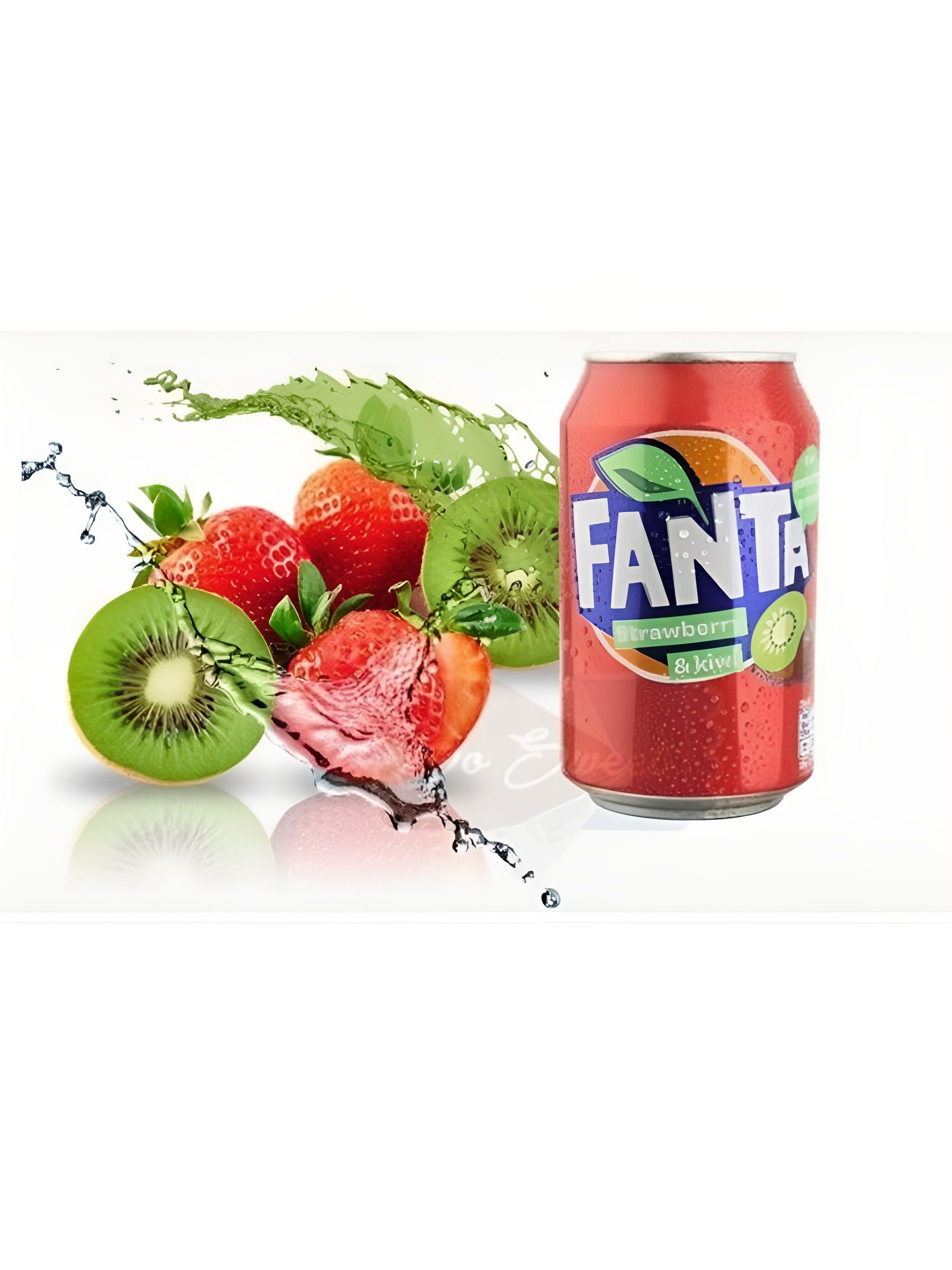 Газированный напиток Fanta Strawberry & Kiwi жб, 0,33 л (24 шт в упаковке)