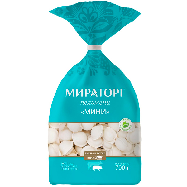 Пельмени Мираторг Классические Мини из говядины и свинины замороженные 700 гр