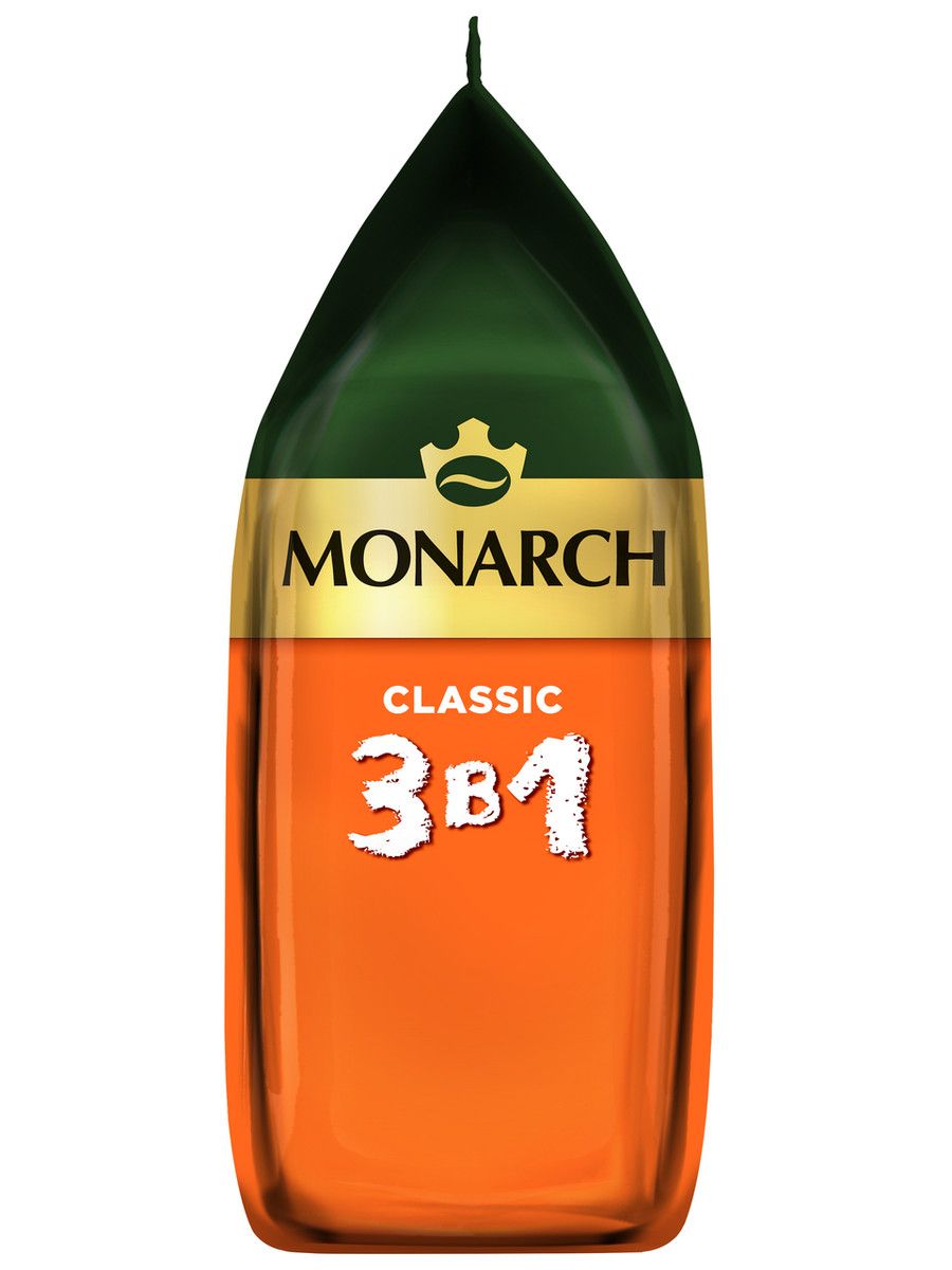 Напиток кофейный Monarch Classic 3в1 растворимый (13.5г x 50шт), 675г. Набор 10 упаковок.