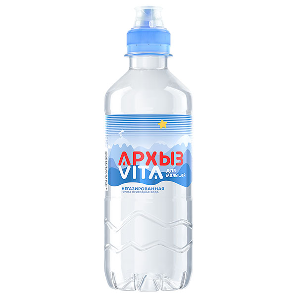 Вода Архыз Vita для малышей 0+ 0.33 литра, спорт, без газа, пэт, 12 шт. в уп.