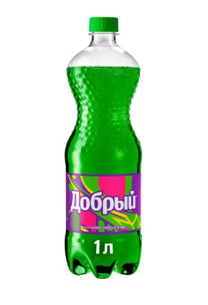 Напиток Добрый Киви-виноград газированный 1 литр. ПЭТ. Упаковка 12 шт.