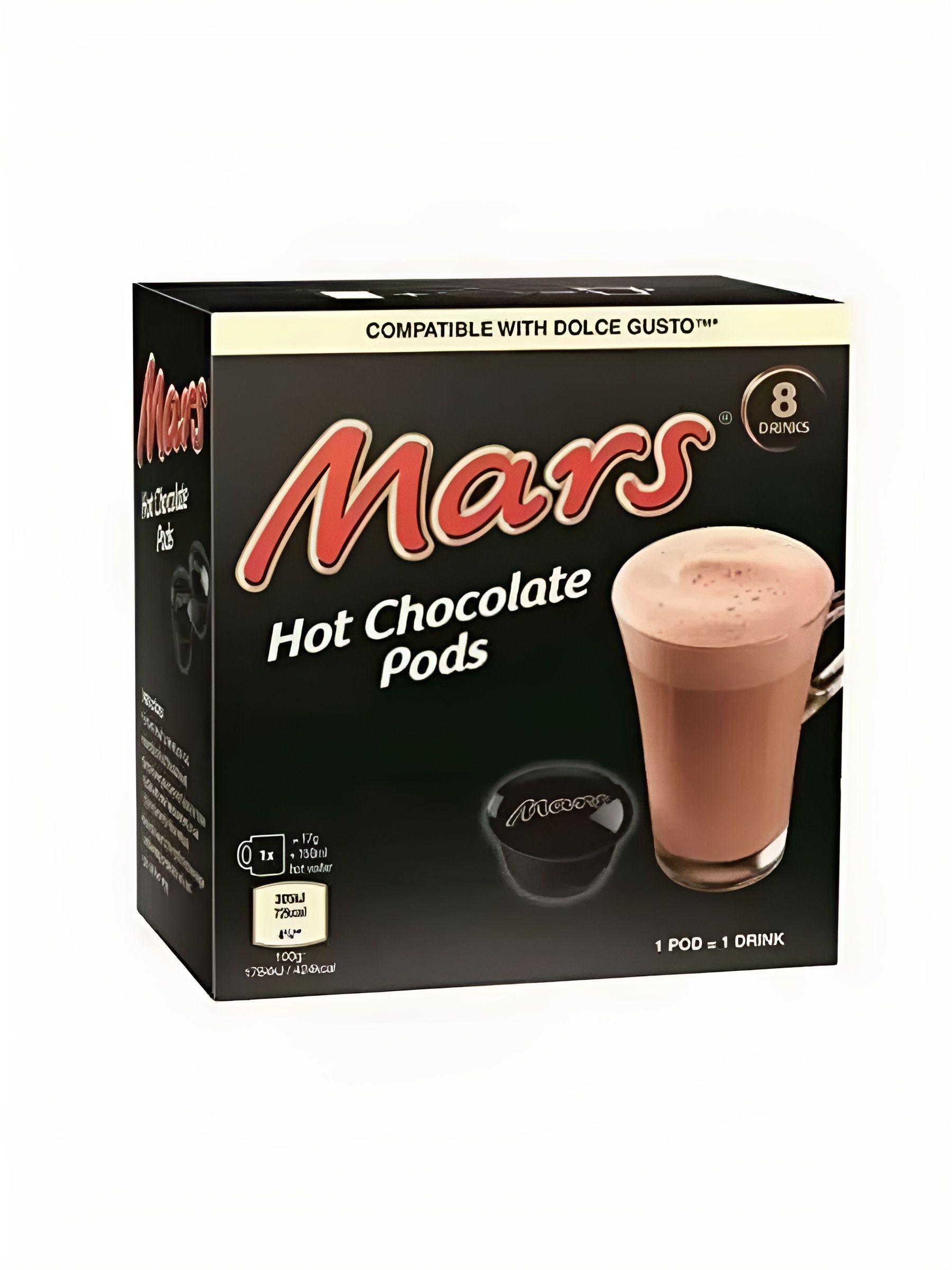Горячий шоколад Марс со вкусом карамели 120гр, 8 капс / Mars Hot Chocolate Caps 120 г. 3 шт.