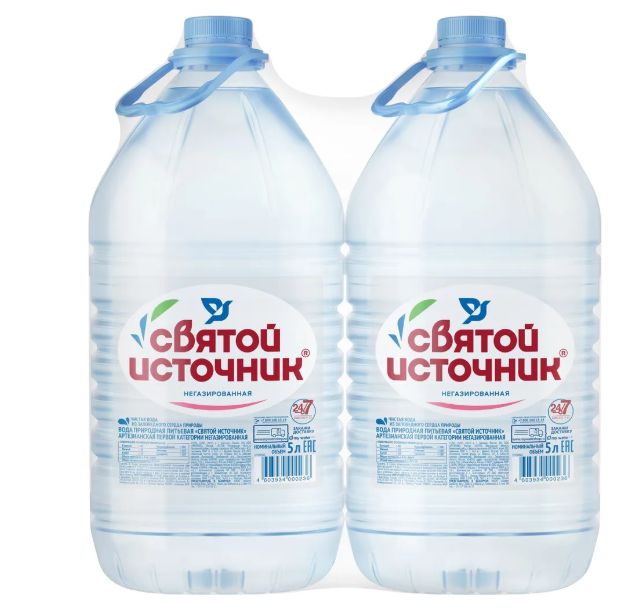 Вода питьевая Святой Источник 5л негазированная (упаковка 2 шт.)