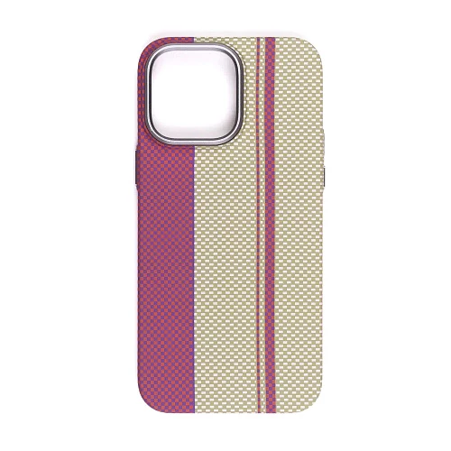 Чехол карбоновый LuxoLife для iPhone 15 Pro Max (Бордовый)