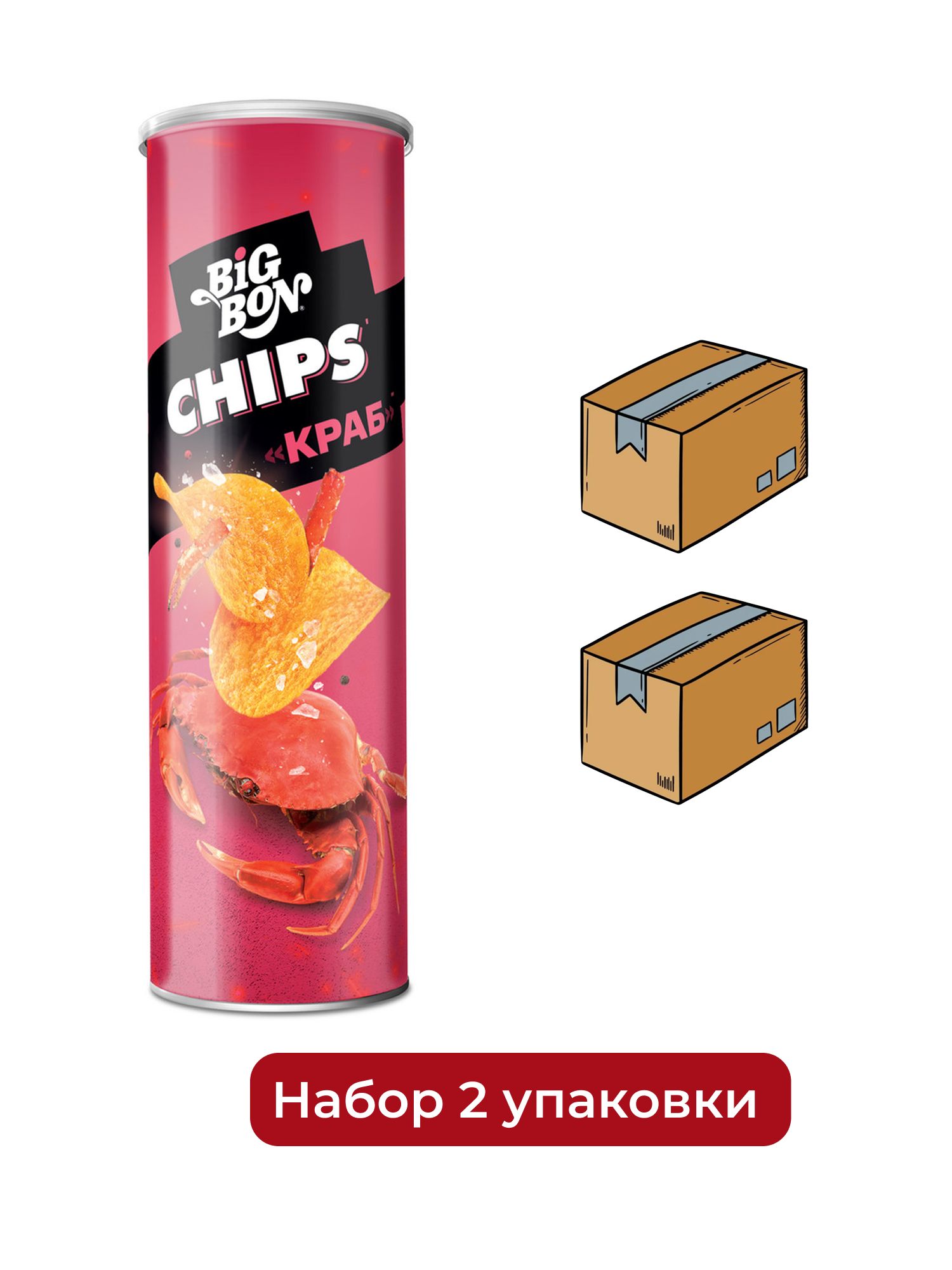 Чипсы Big Bon краб, 130г х 24шт.