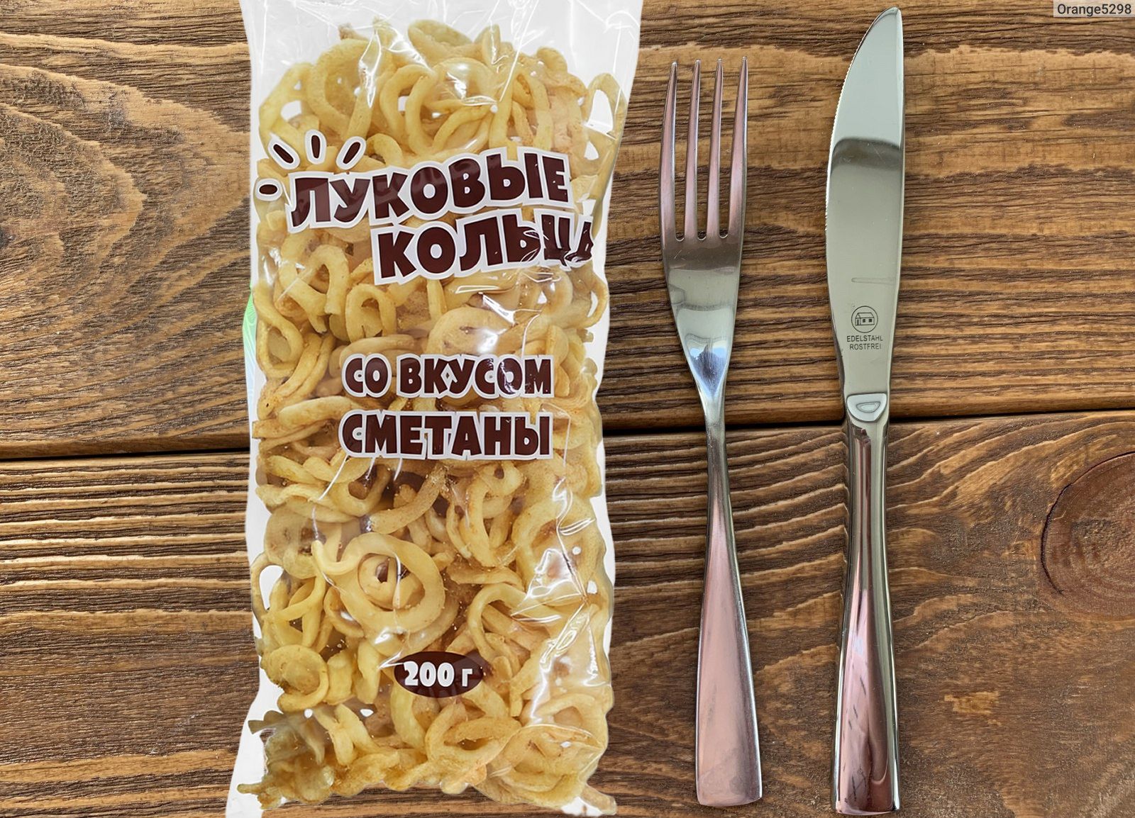 Картофельные снеки. Кольца луковые Kdv сметана, 200г х 24шт.