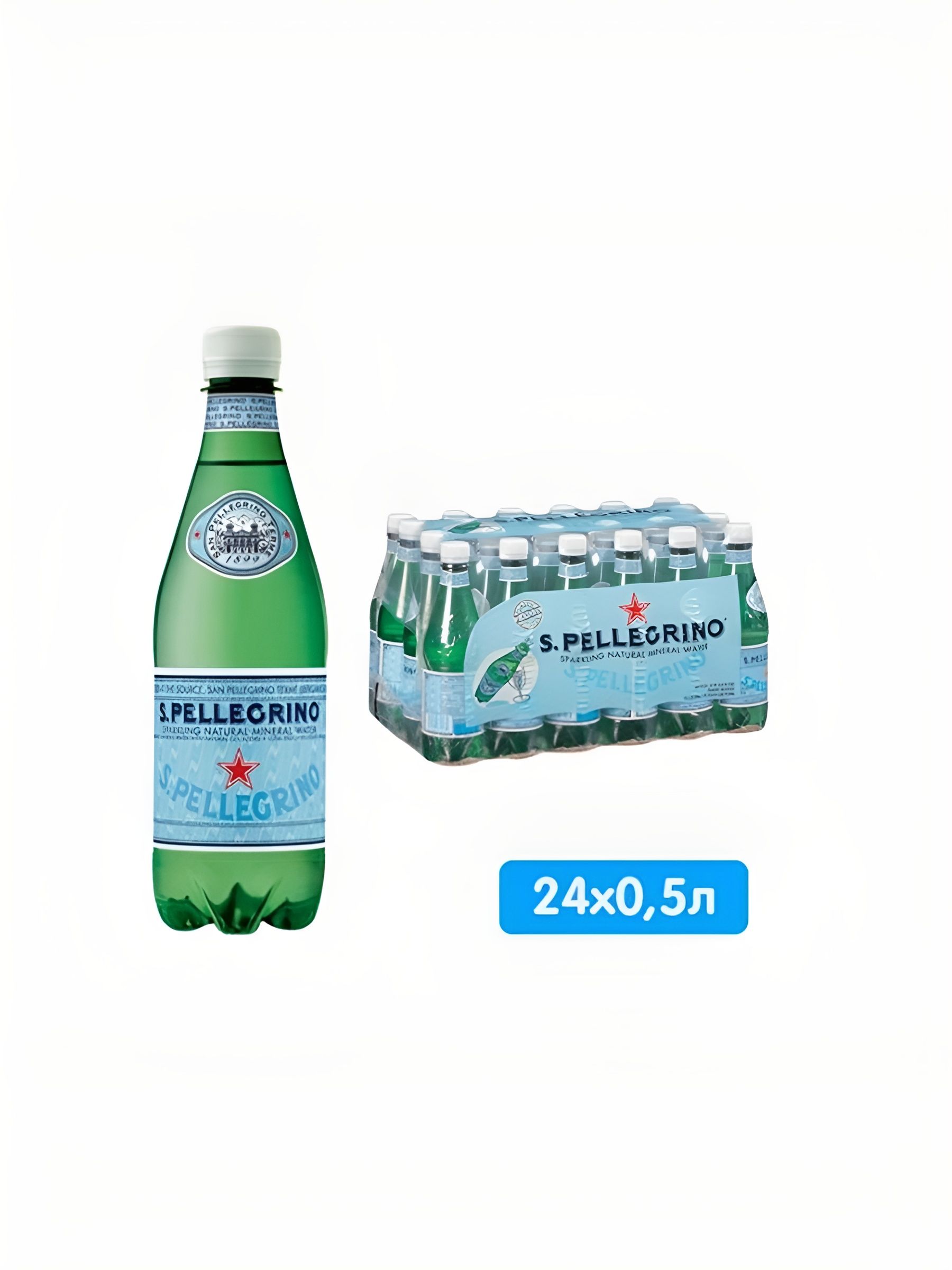Вода San Pellegrino минеральная, газированная, 0.5 л х 24 шт