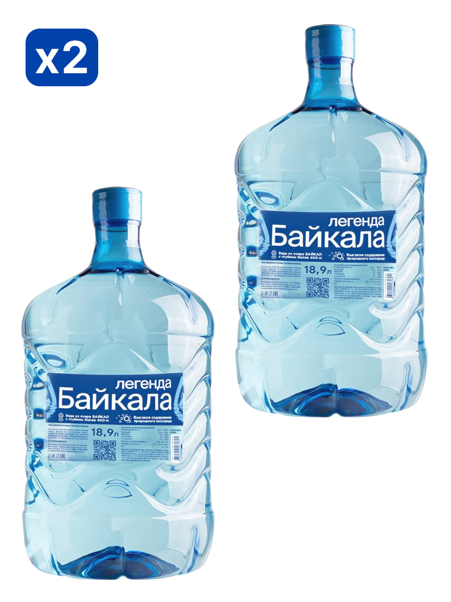 Вода питьевая Легенда Байкала (Legend of Baikal) 19л негазированная (бутыль одноразовая 2 шт.)
