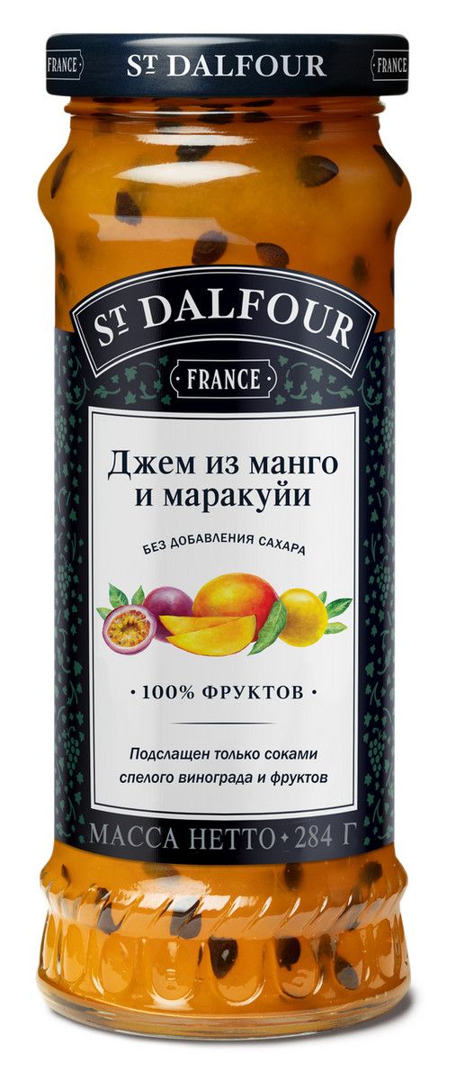 Джем St. Dalfour из манго и маракуйи без сахара, 284г х 12шт.