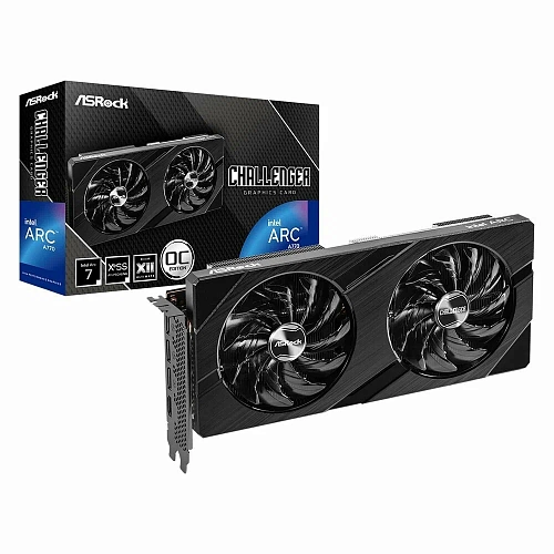 Видеокарта ASRock 16384Mb Intel Arc A770 Challenger SE 16GB OC (A770 CL SE 16GO) 3xDP, 1xHDMI, Ret (Чёрный)