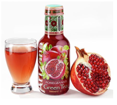 Холодный чай Arizona Гранат зеленый со вкусом граната, 500мл. Набор 6 шт.