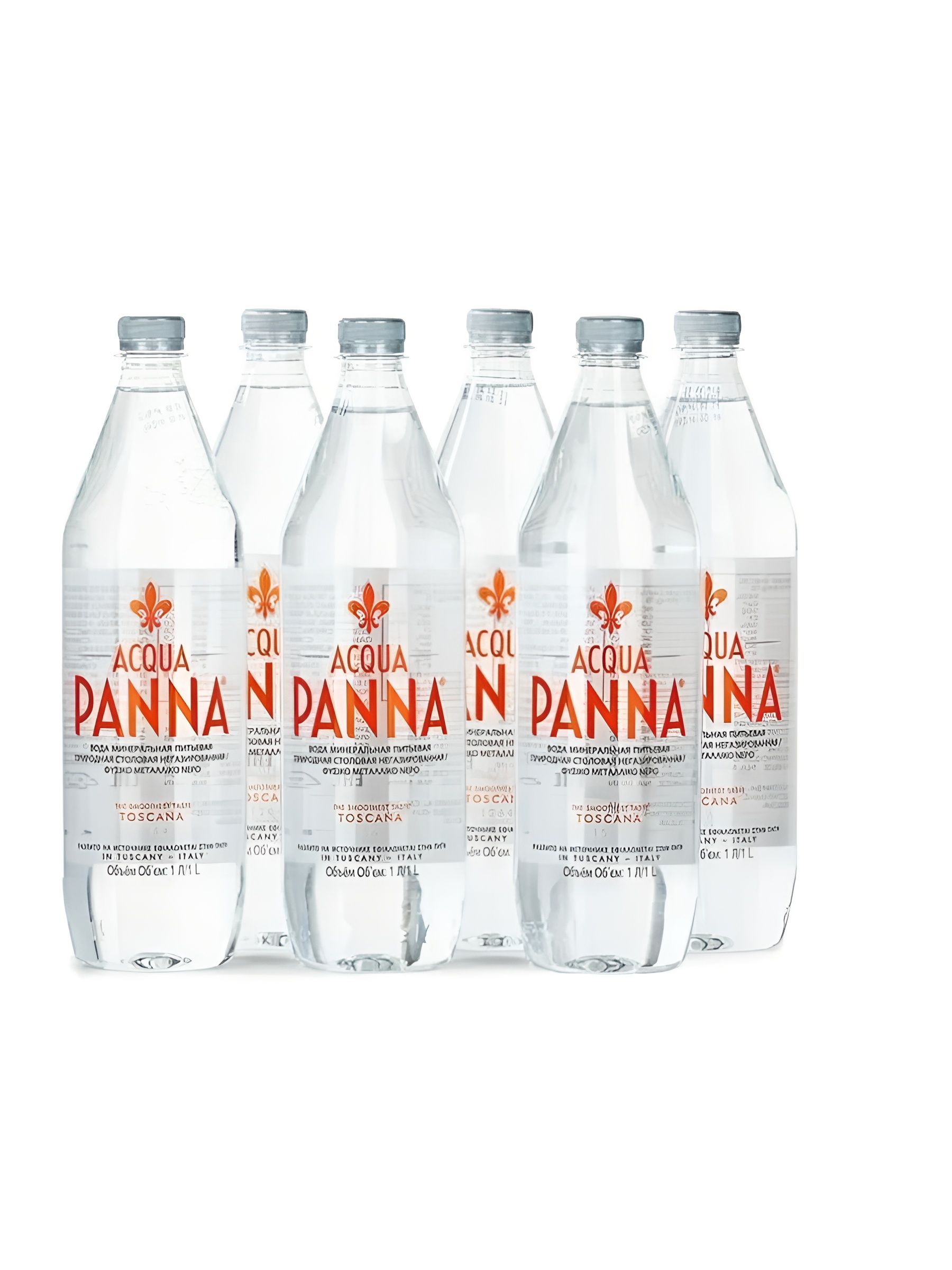 Вода минеральная Acqua Panna (Аква Панна), 1000 мл х 6 бутылок, негазированная, пэт