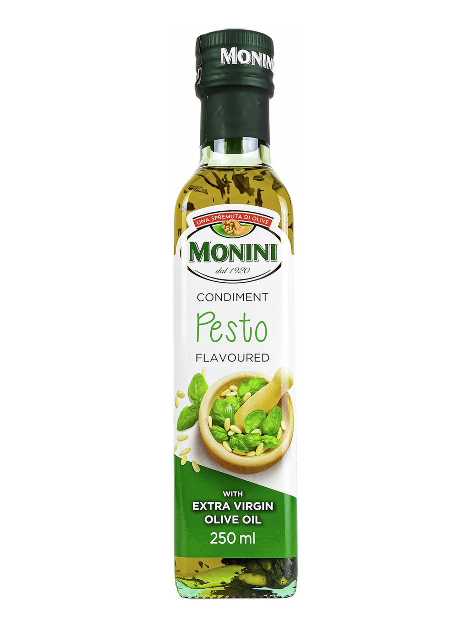 Масло оливковое Monini с песто Extra Virgin нерафинированное, 250мл х 6шт.