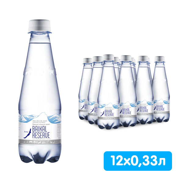 Вода Baikal Reserve 0.33 литра, газ, пэт, 12 шт. в уп.