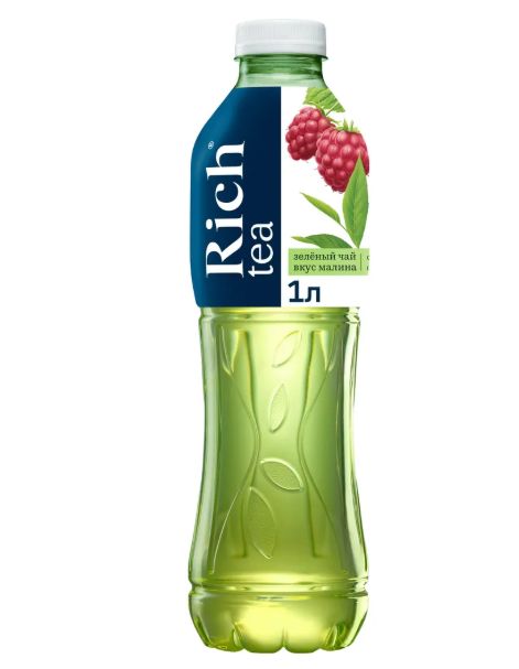 Холодный чай Rich tea зеленый со вкусом малины, 1000 мл. Упаковка 12 шт.