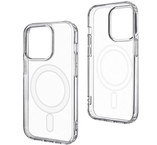 Чехол силиконовый прозрачный MagSafe для iPhone 14 Plus (Прозрачный)
