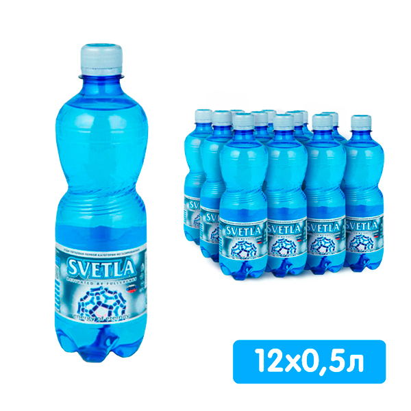 Вода Svetla Rus 0.5 литра, без газа, пэт, 12 шт. в уп.