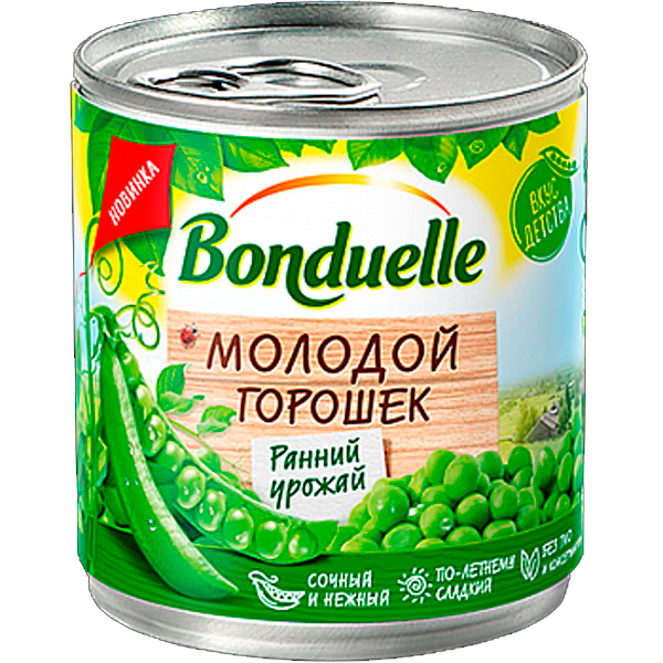 Горошек Bonduelle молодой ранний урожай ж/б 200 гр