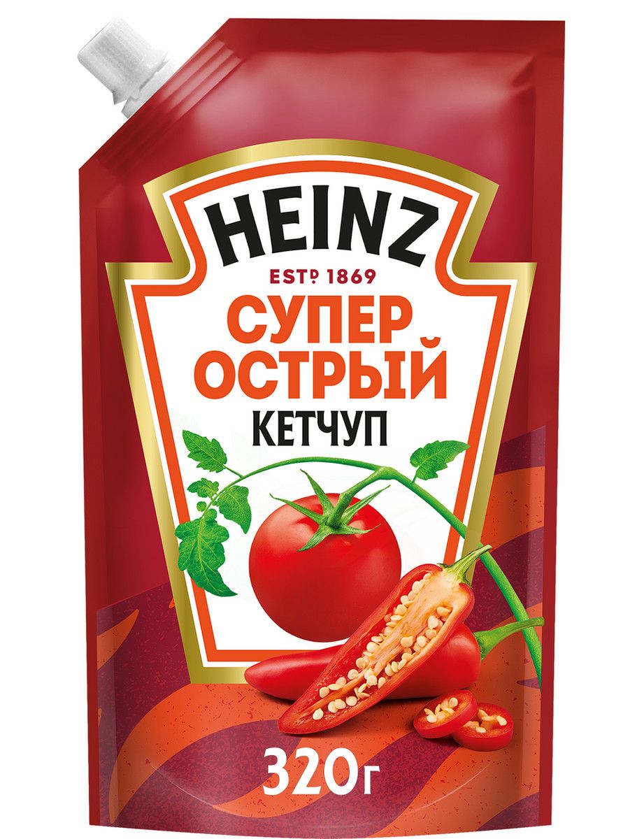 Кетчуп Heinz Супер острый, 320г х 16шт.