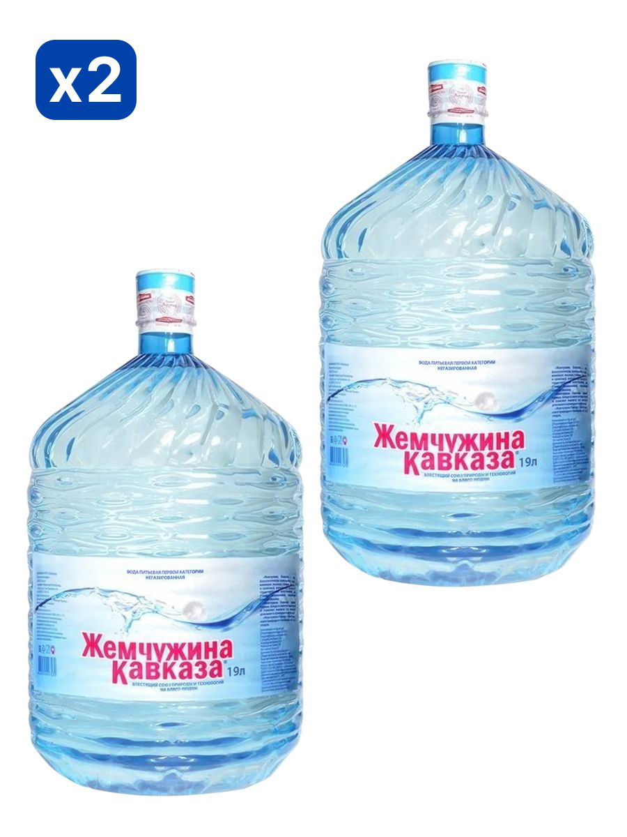 Вода питьевая Жемчужина Кавказа 19л негазированная (бутыль одноразовая 2 шт.)