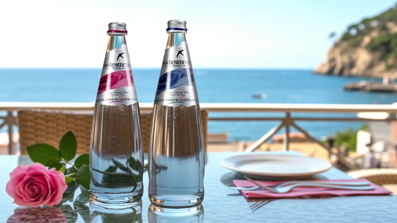 Вода "San Benedetto" 0,25 x 6 шт, газированная, стекло