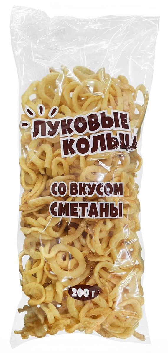 Картофельные снеки. Кольца луковые Kdv сметана, 200г х 24шт.