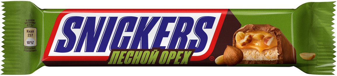 Батончик шоколадный Snickers Лесной Орех, 81г. Упаковка 32 шт.