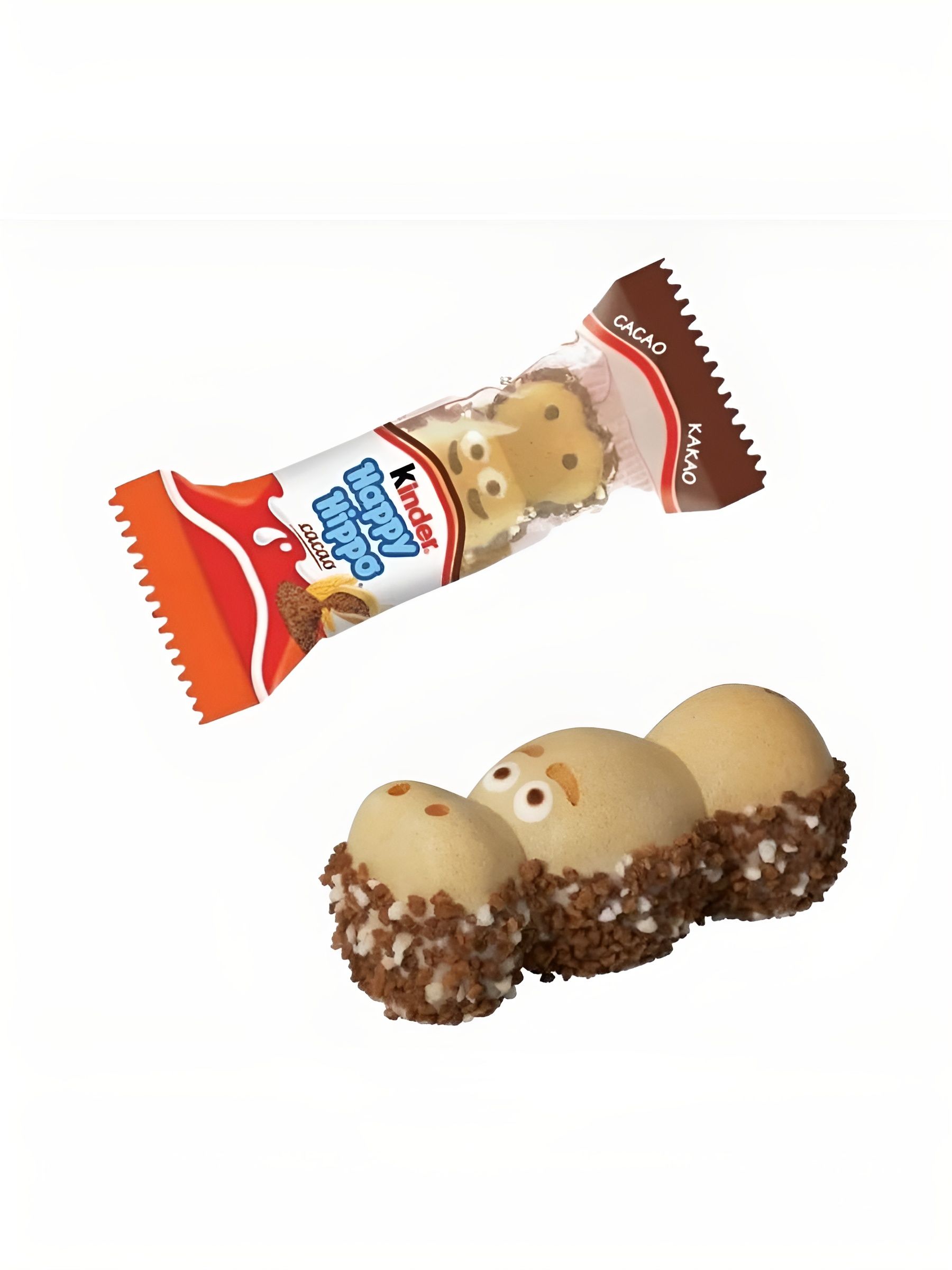 Печенье шоколадно-молочное печенье Kinder Happy Hippo Cacao, Упаковка 28 шт. (Германия)