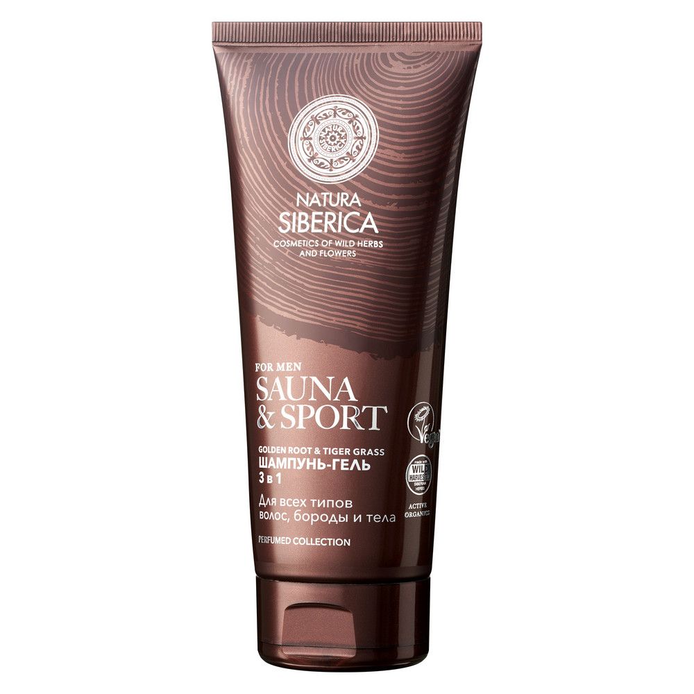 Шампунь-гель 3 в 1 для волос, бороды и тела Natura Siberica Sauna & Sport for Men, 200 мл х 8шт.
