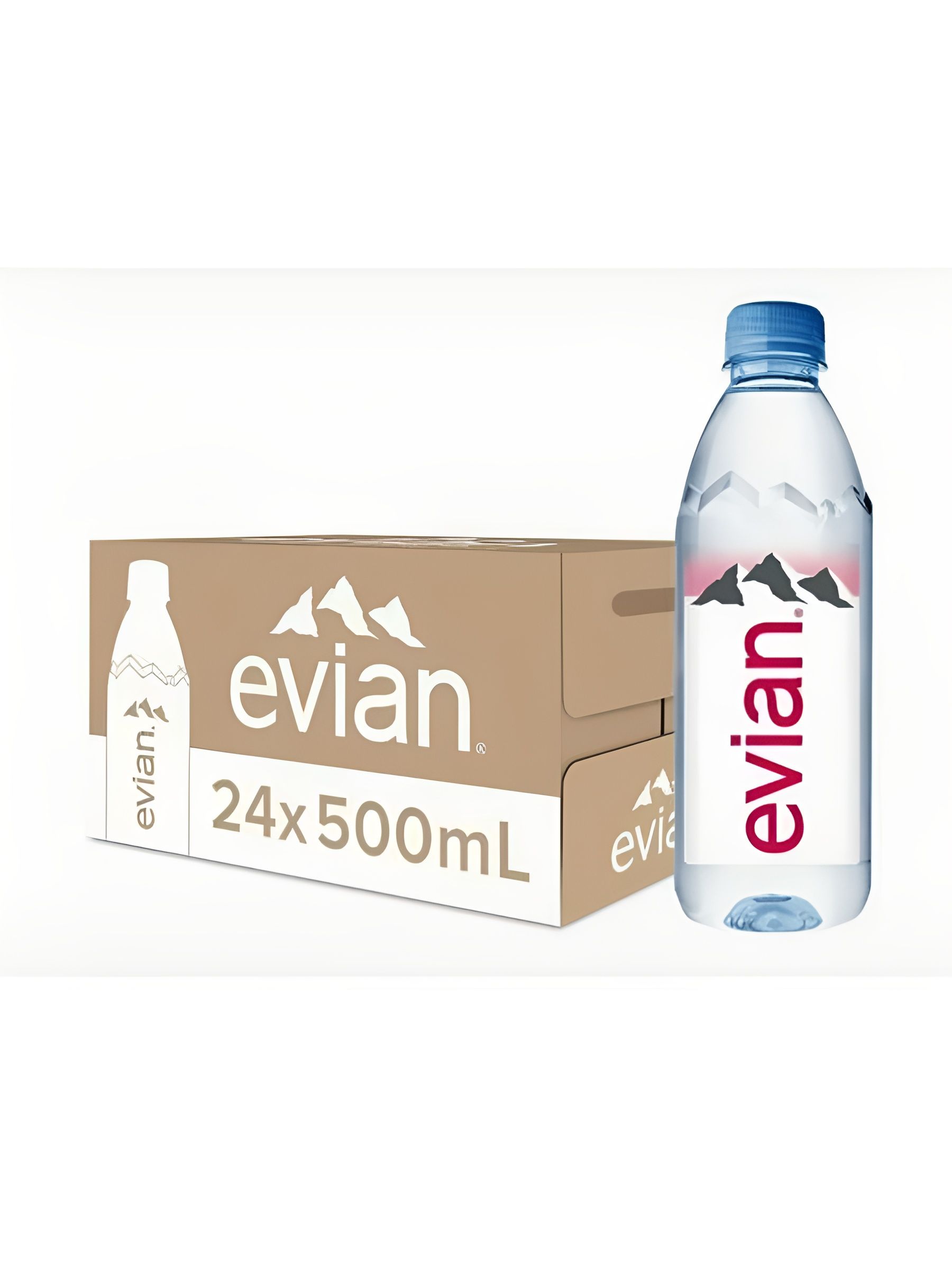 Вода Evian минеральная природная столовая негазированная 0,5л (упаковка 0,5л х 24 шт)