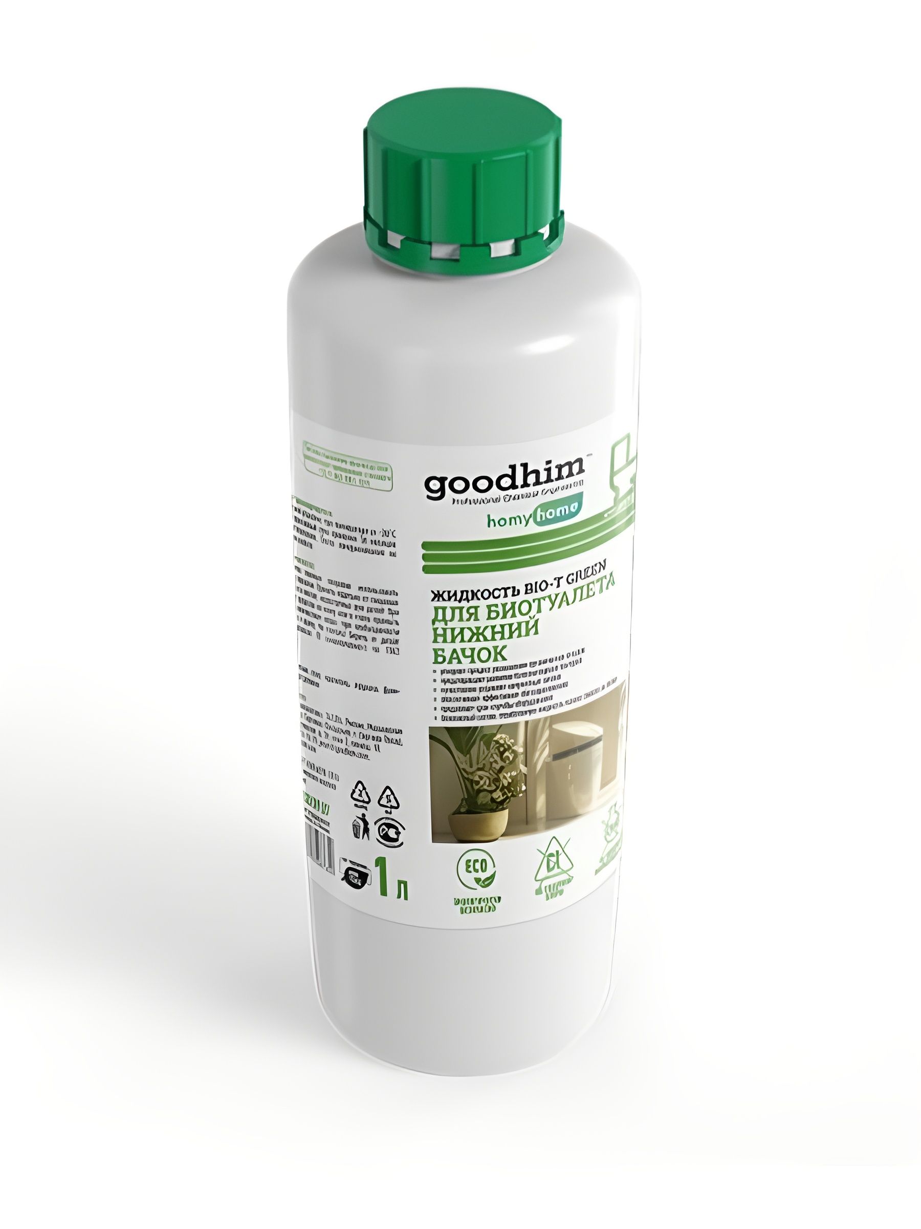 Жидкость для нижнего бачка биотуалета GOODHIM BIO-T GREEN, 1000 мл. 14 шт.