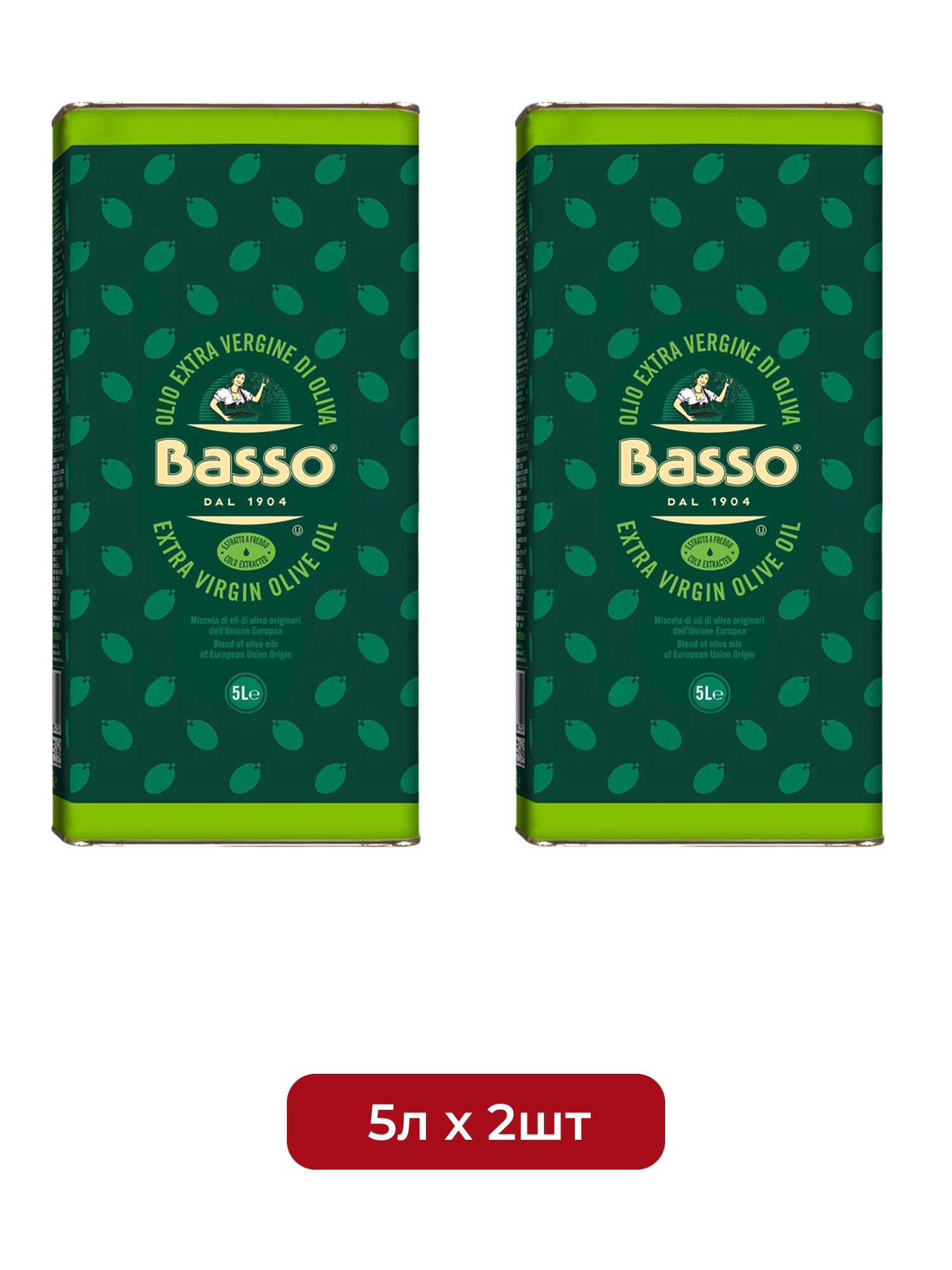 Масло Оливковое Basso Extra Virgin Нерафинированное 5л ж/б х 2шт.