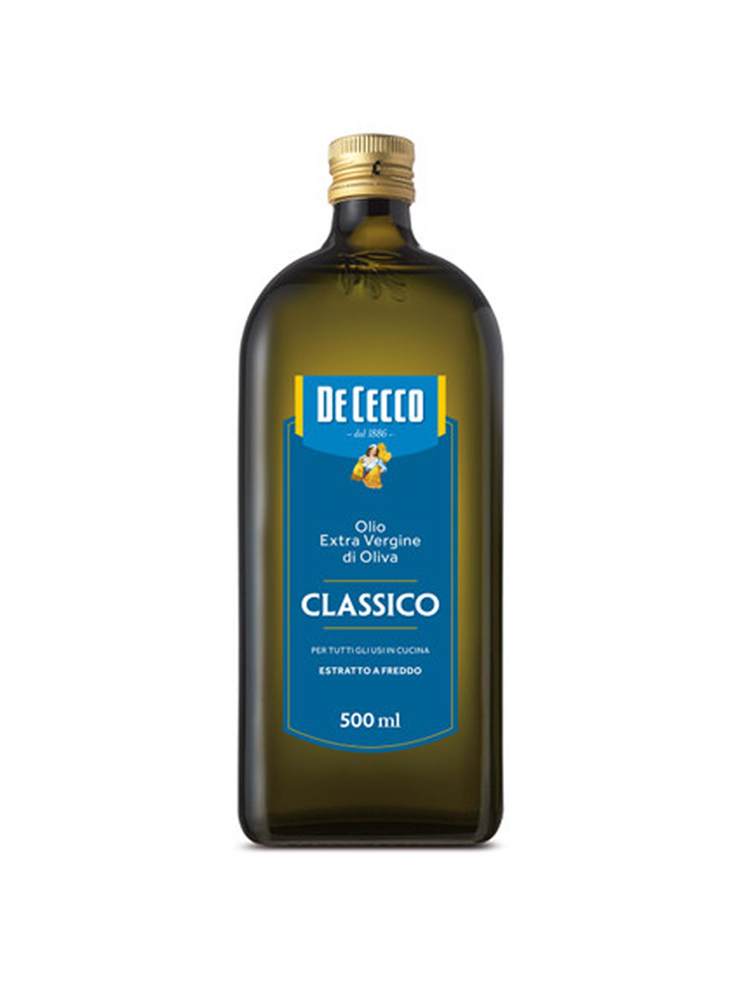 Масло оливковое De Cecco Classico Extra Virgin нерафинированное, 500 мл х 6шт.