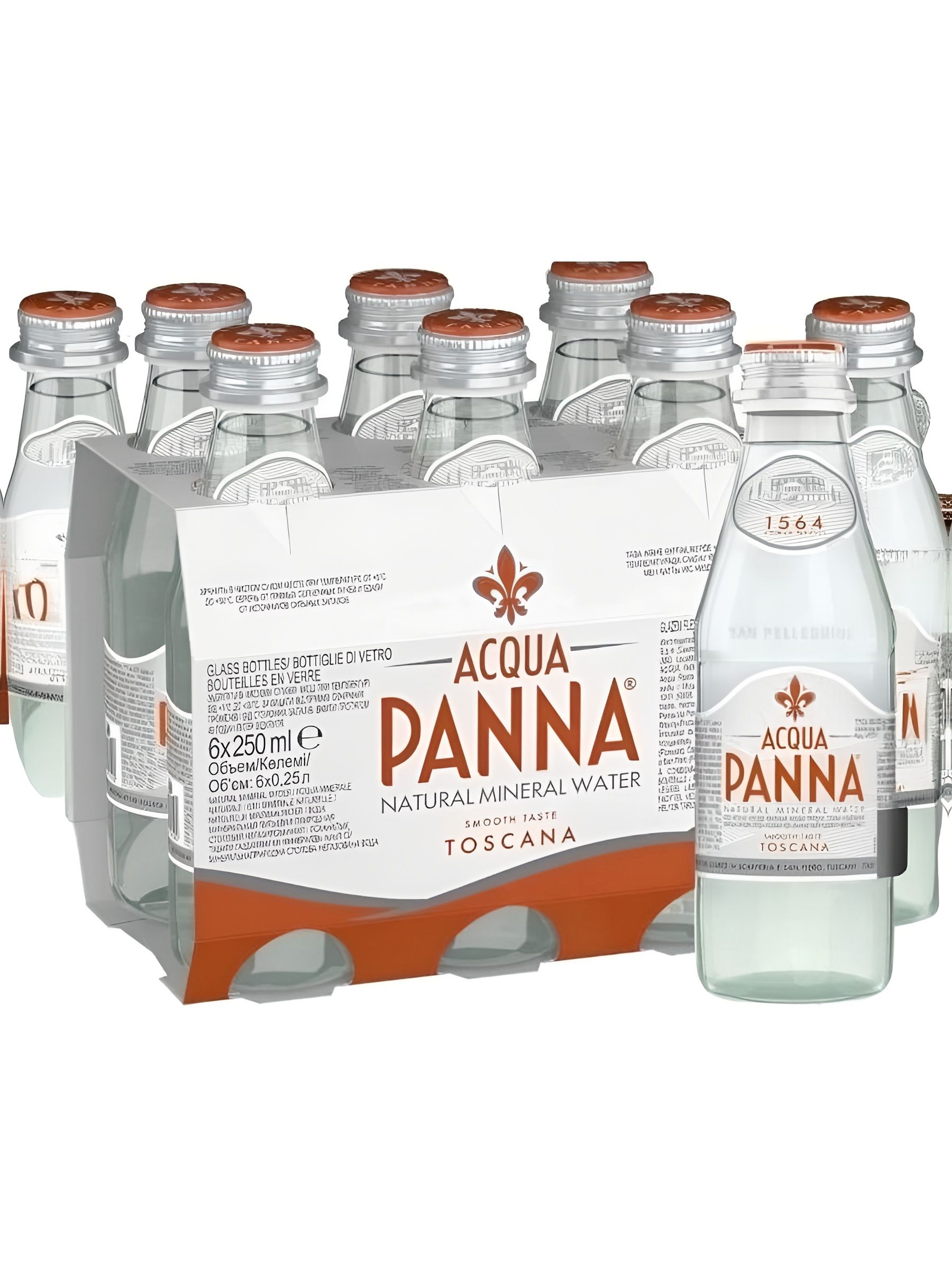 Вода минеральная Acqua Panna (Аква Панна), 0,25 л х 24 бутылки, негазированная, стекло