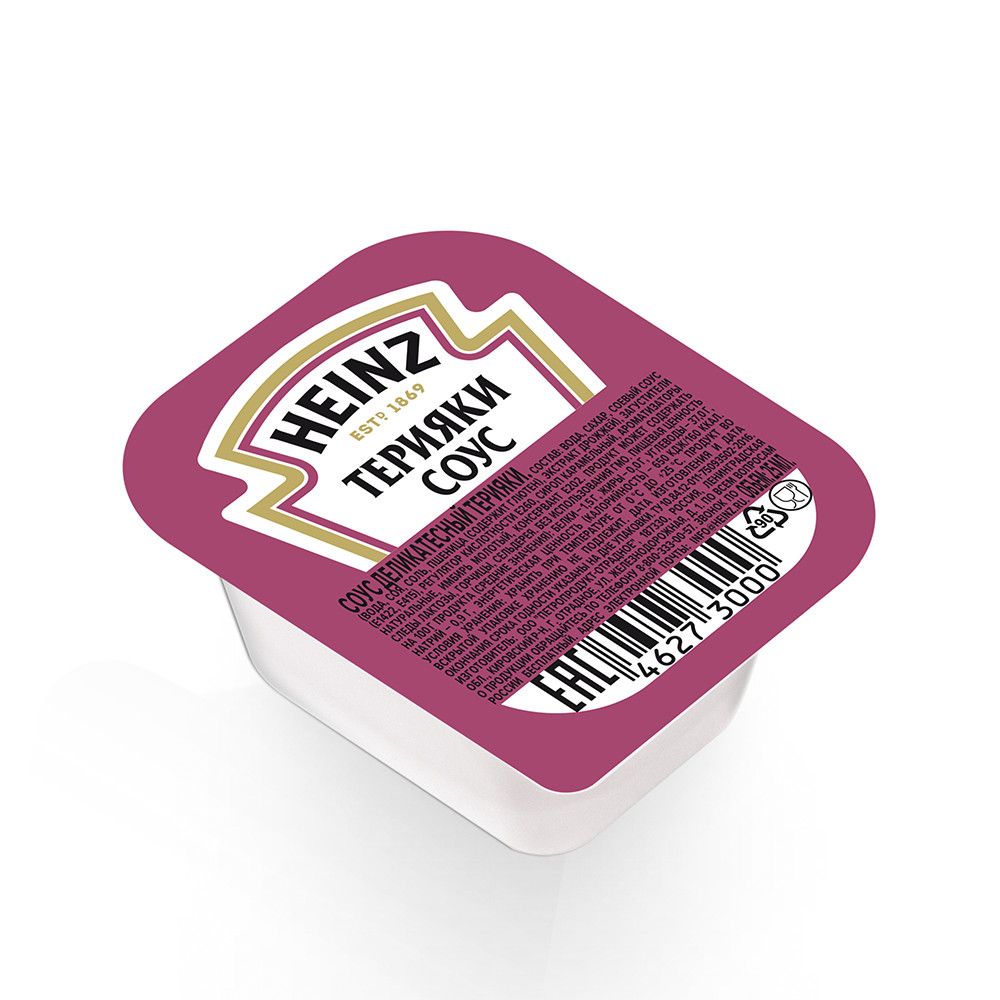Соус Heinz терияки (25мл x 125шт), 3.125кг. Набор 6 упаковок.