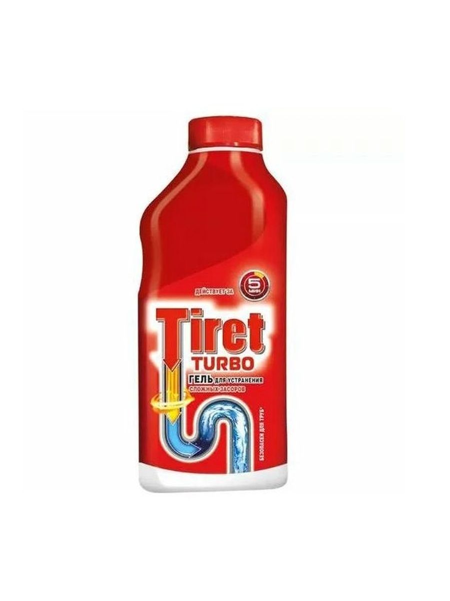 Гель Tiret Turbo для удаления засоров в канализационных трубах 500 мл