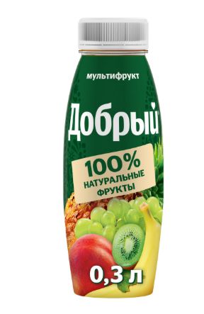 Нектар Добрый Мультифрукт обогащенный провитамином А, 300 мл. Упаковка 12 шт.