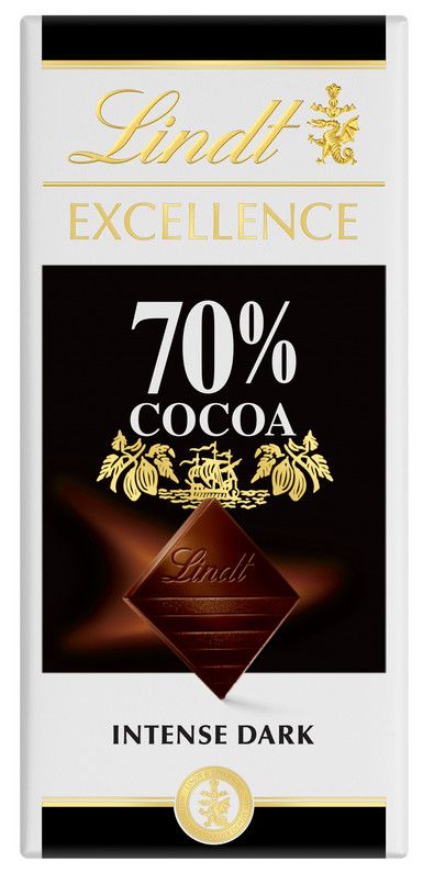 Шоколад горький Lindt Excellence 70% какао (100 гр). 4 шт.