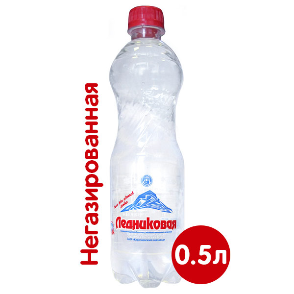 Вода Ледниковая минеральная 0.5 литра, без газа, пэт, 12 шт. в уп.