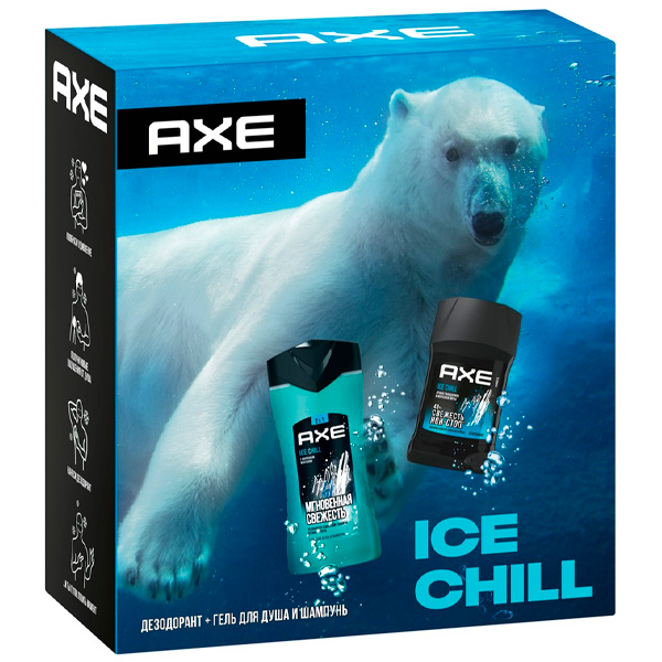Набор подарочный Axe Ice Chill Дезодорант 50 мл + Гель для душа-шампунь 250 мл