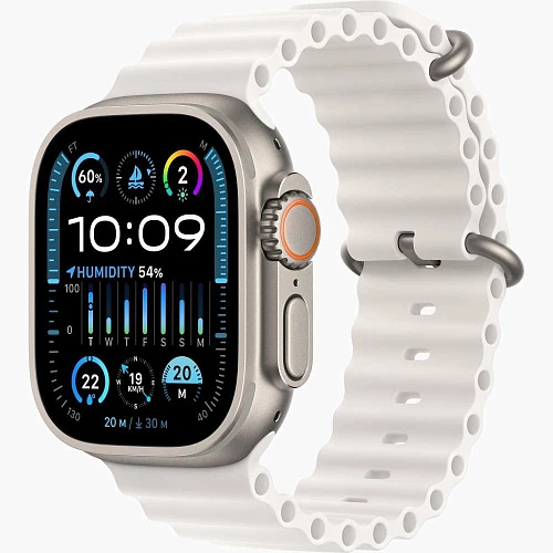 Умные часы Apple Watch Ultra 2 49 мм Titanium Case with Ocean Band (49mm, Белый, One size)