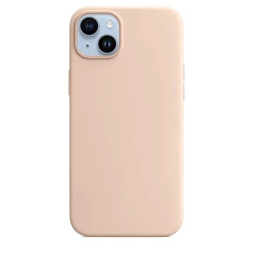 Чехол силиконовый матовый для iPhone 14 (Бежевый)