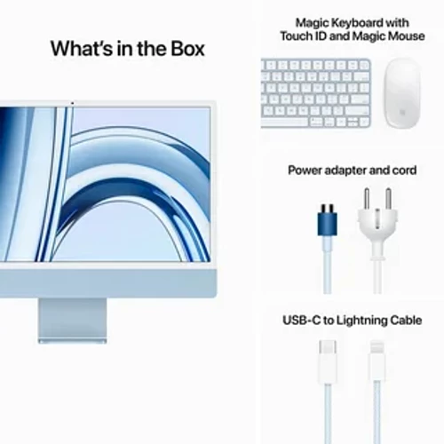 Моноблок Apple iMac 24 2023 (M3 8-Core, GPU 8-Core, 8 ГБ, 256 ГБ) (Голубой, 8 ГБ, 256 ГБ, MQRC3)