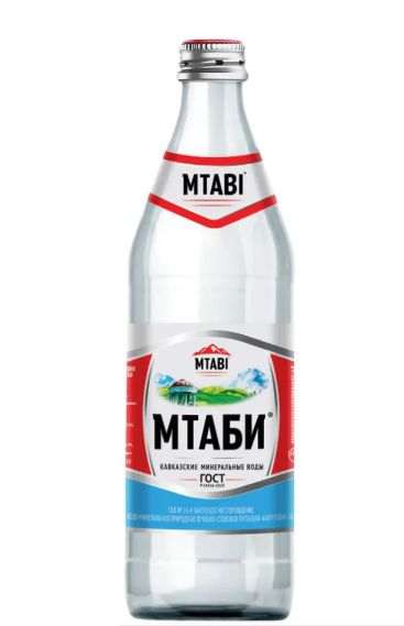 Вода Мтаби минеральная лечебно-столовая газированная стекло, 1 шт, 450мл