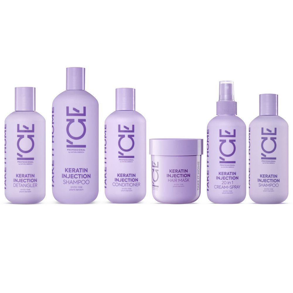 Кератиновый шампунь для поврежденных волос Keratin Injection ICE Professional by Natura Siberica Take It Home, 100 мл