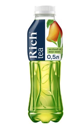 Холодный чай Rich tea зеленый со вкусом манго, 500 мл. Упаковка 12 шт.