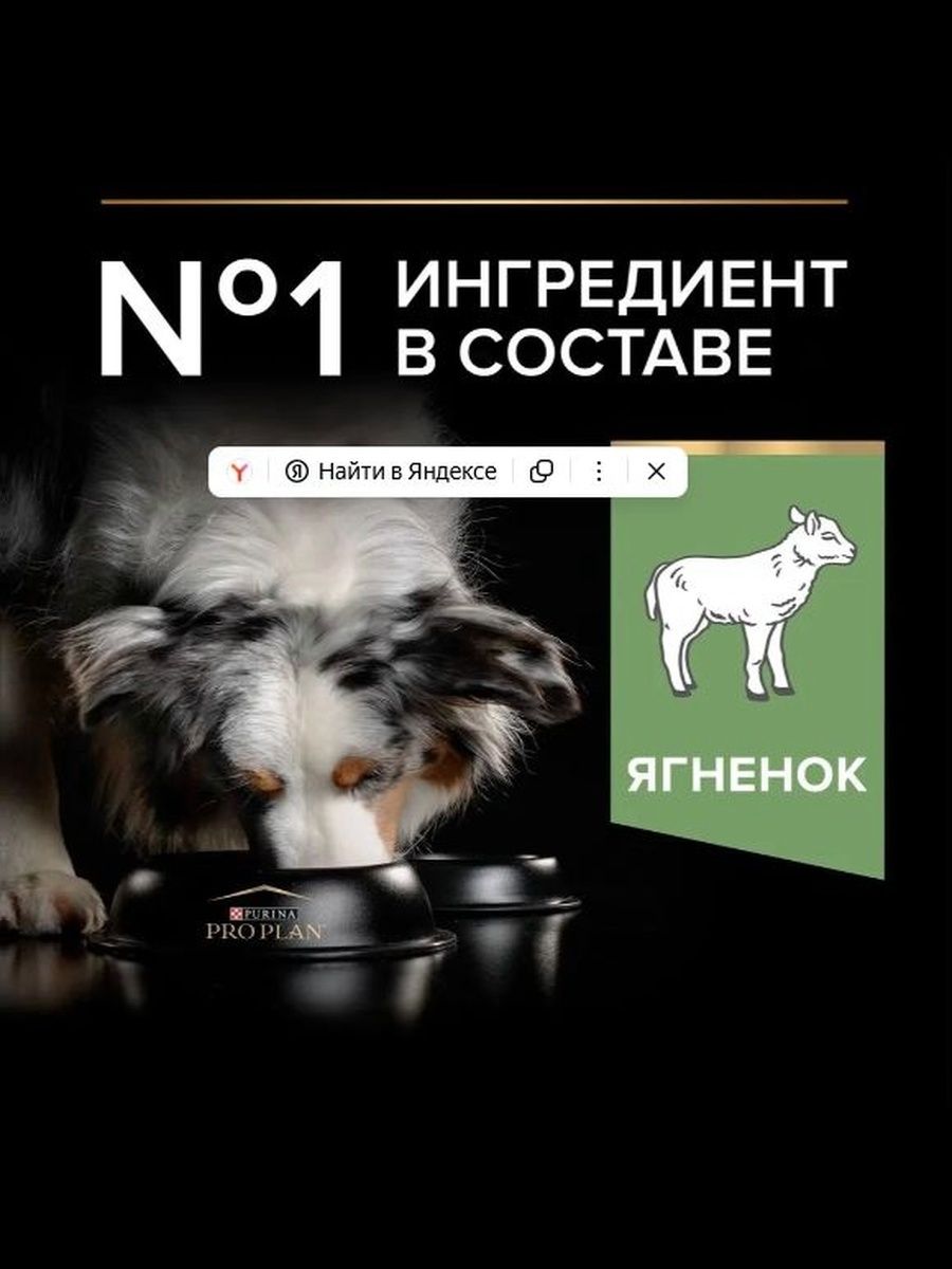 Сухой корм PRO PLAN Sensitive Digestion для взрослых собак средних пород с чувствительным пищеварением, с ягненком, 14 кг