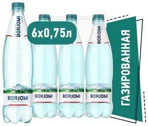 Вода минеральная Borjomi в пластиковой бутылке, 6 шт х 0,75