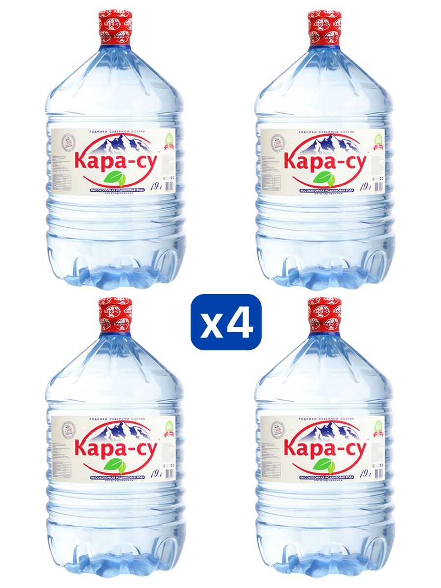 Вода питьевая Кара-Су 19л негазированная (бутыль одноразовая 4 шт.)