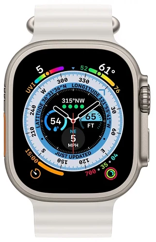 Умные часы Apple Watch Ultra 49 мм Titanium Case with Ocean Band (49mm, Белый, One size)